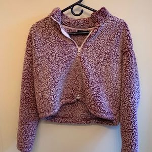 pacsun cropped sherpa